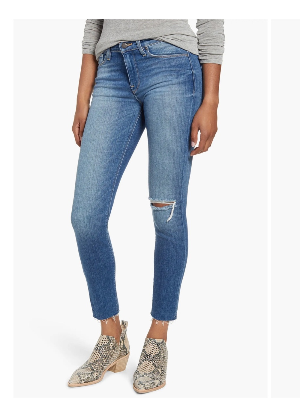 Hudson Nico Skinny Medium Wash Distressed Y2K Bohemian Preppy Stretchy Jean 29